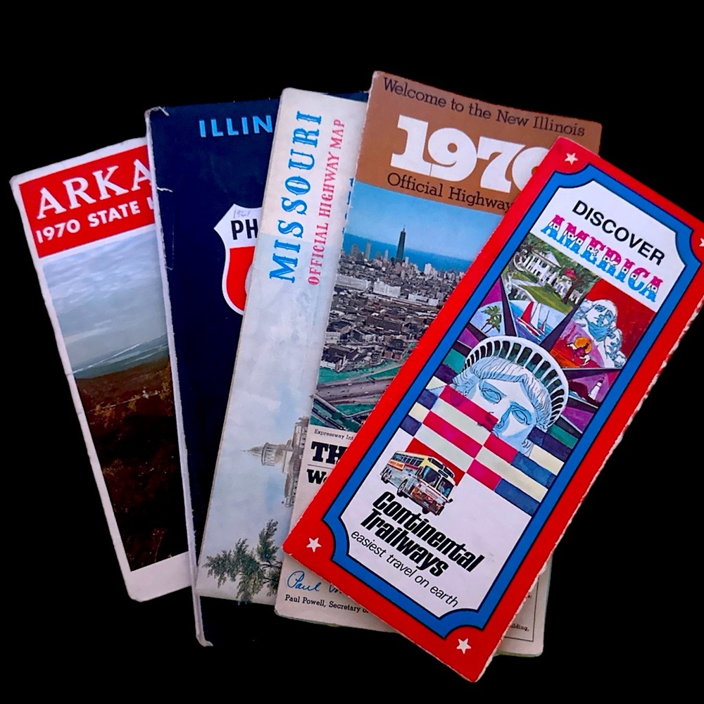 Vintage America States and USA maps